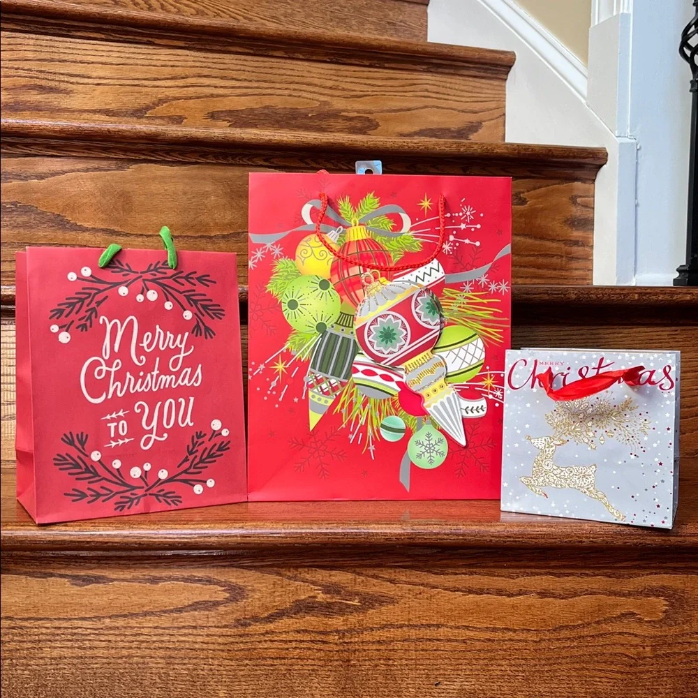 Lot of 3 Holiday Christmas Gift Bags